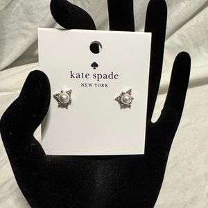 Kate Spade Pearl and Gold Star Earrings